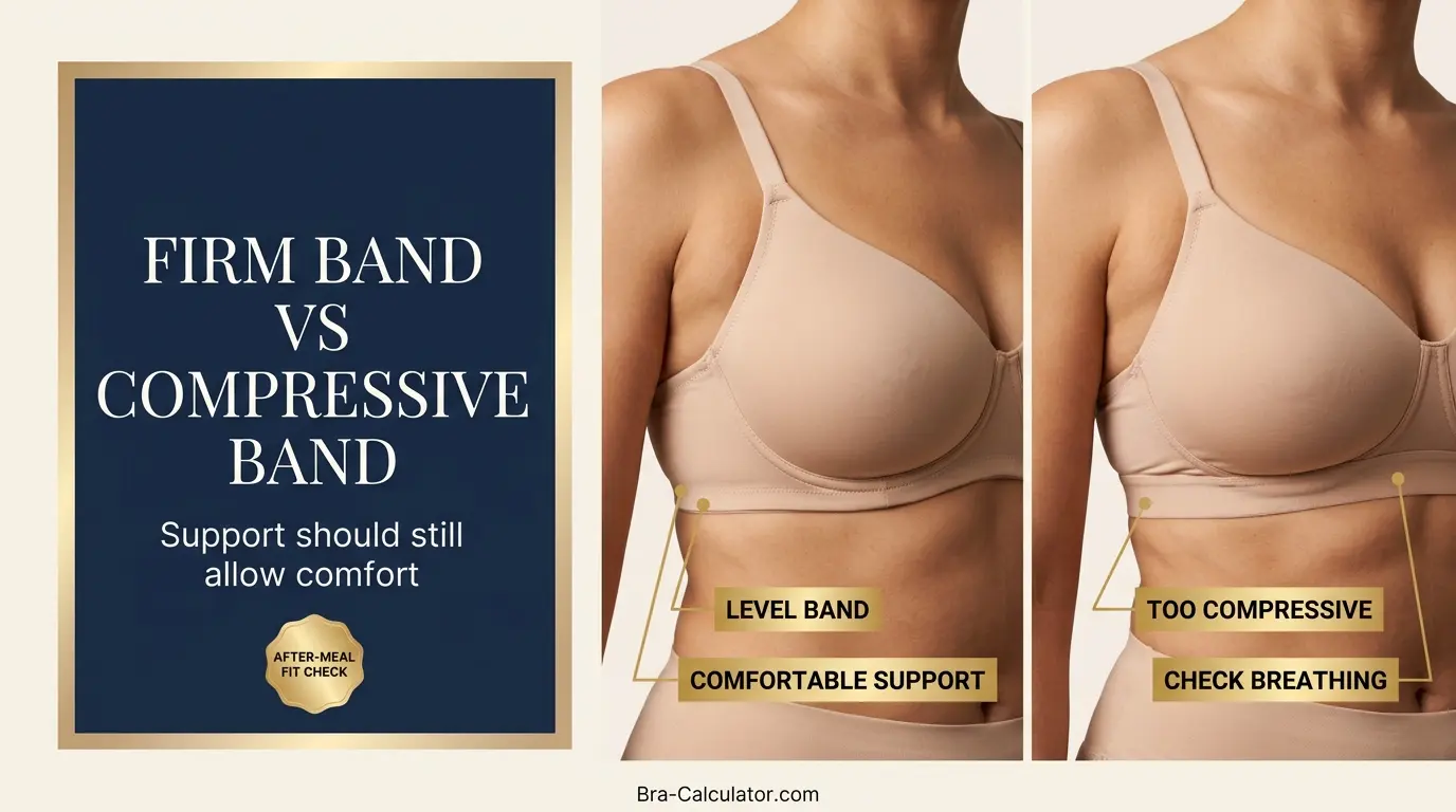 Comparison of comfortable level bra band and compressed bra band after eating