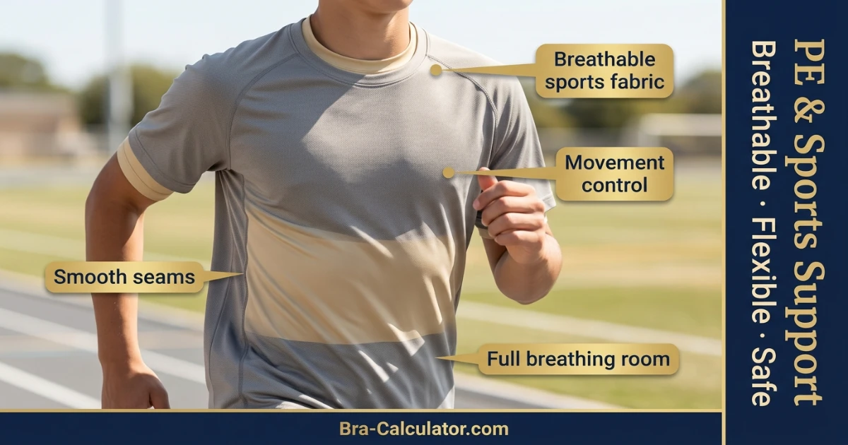 Breathable PE compression shirt for teen gynecomastia sports support