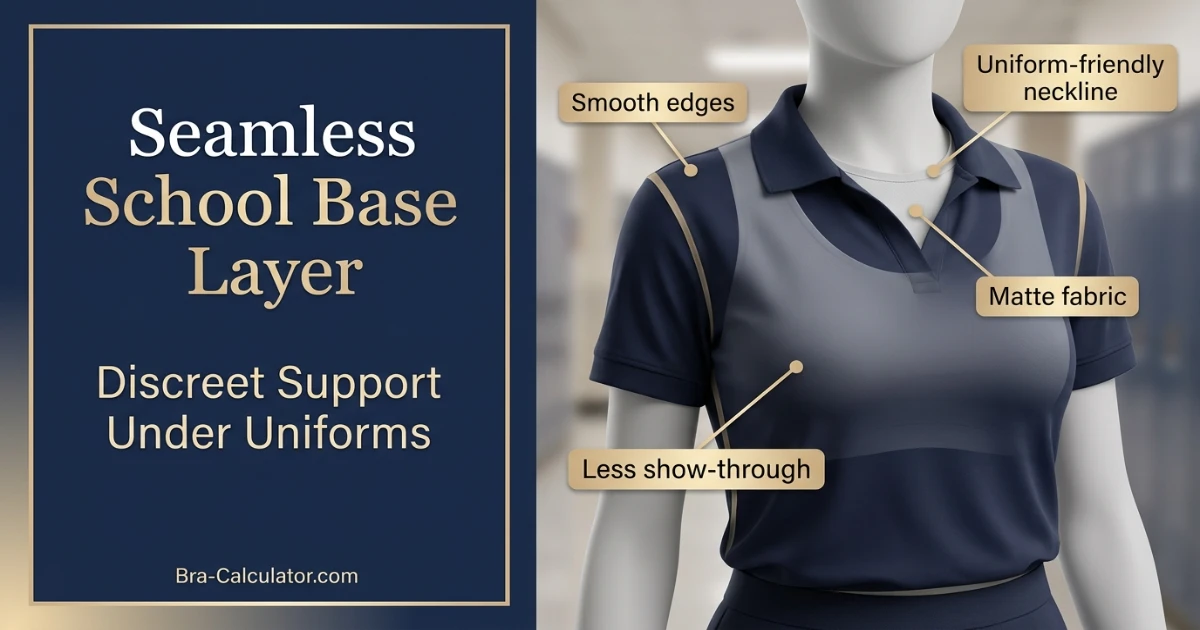 Seamless school base layer for teen gynecomastia support under uniform