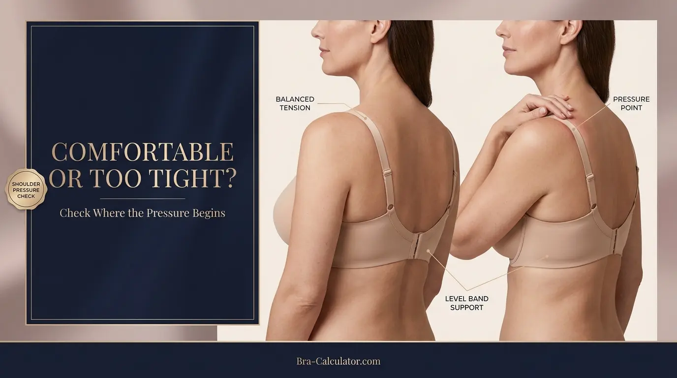 Bra straps digging into shoulders comfort guide showing balanced strap pressure and overly tight straps