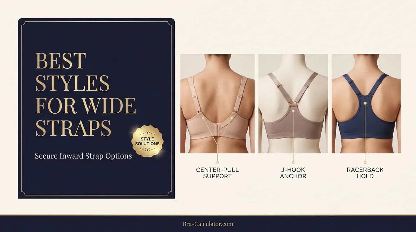Best bra strap styles for wide straps including center-pull, J-hook and racerback designs