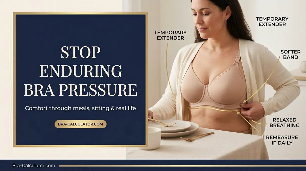 Bra tight after bloating guide comparing a temporary band extender with sister sizing