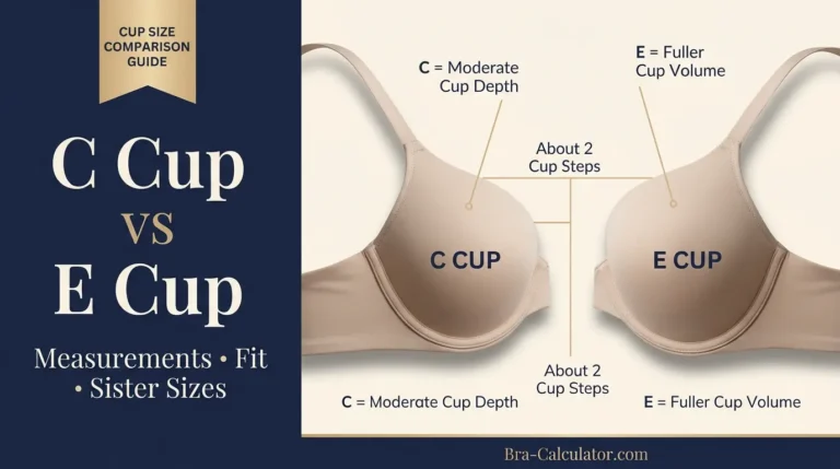 C Cup vs E Cup: Measurements, Fit & Sister Sizes