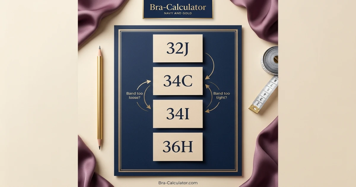 C Cup vs I Cup sister size ladder showing band and cup adjustments