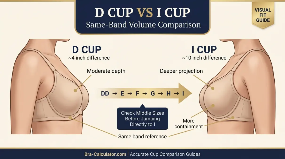 D Cup vs I Cup hero comparison graphic with dark navy and gold branding