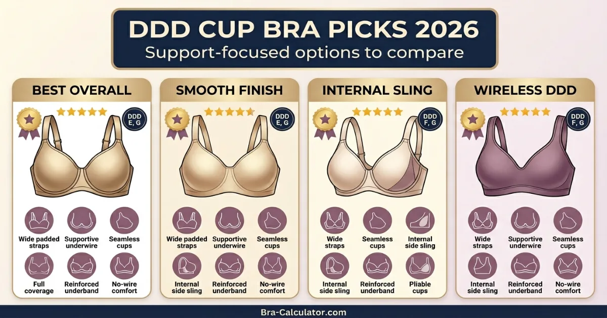 Top 4 Amazon bra picks for DDD cup 2026 — Panache Andorra, Elomi Cate, Wacoal Basic Beauty, Glamorise MagicLift