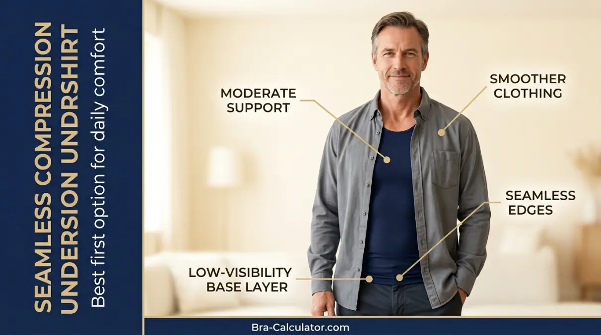 Seamless compression undershirt for gynecomastia comfort evidence and daily support