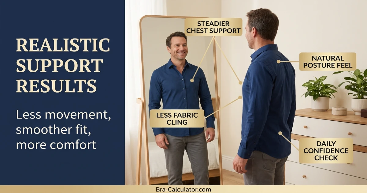 Gynecomastia bra results comfort posture and clothing confidence after wearing chest support