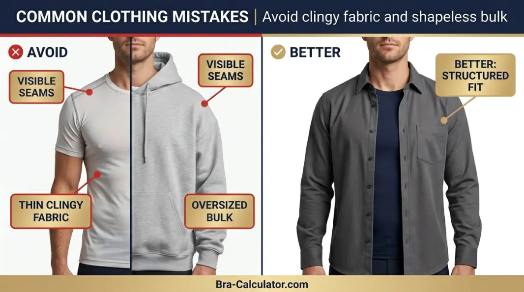 How to hide gynecomastia under clothes with compression mistakes