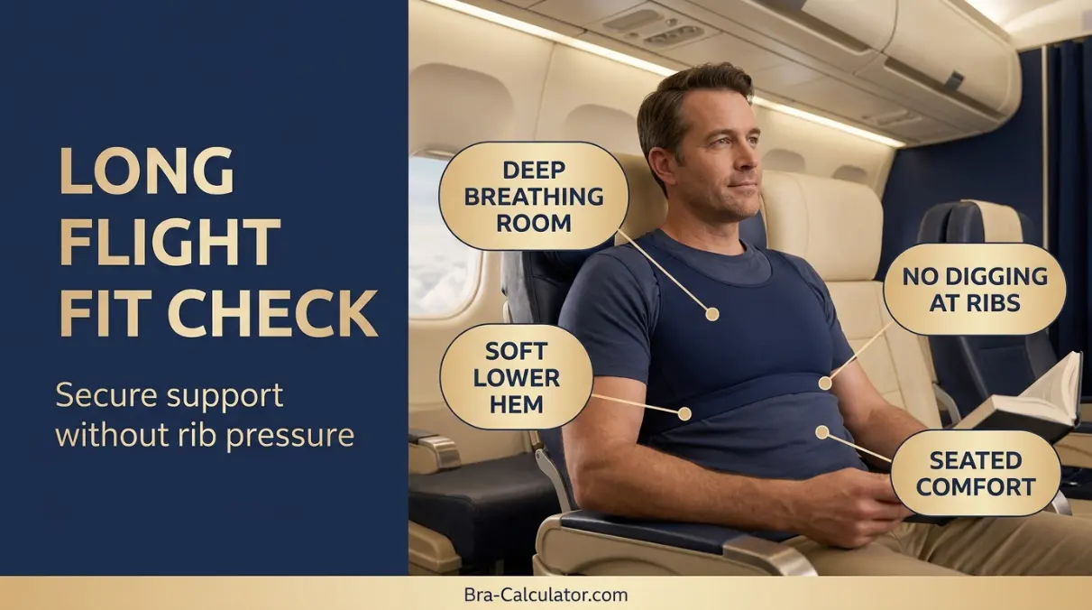 long flight gynecomastia support for travel fit check with breathable chest compression garment