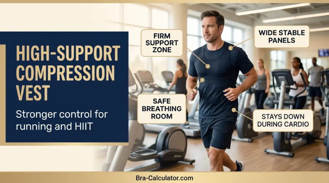 High support compression vest for gynecomastia gym workouts and running