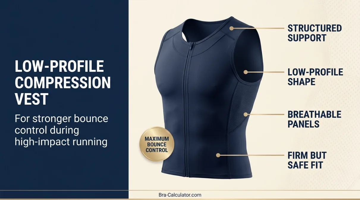 Low profile compression vest for gynecomastia running support