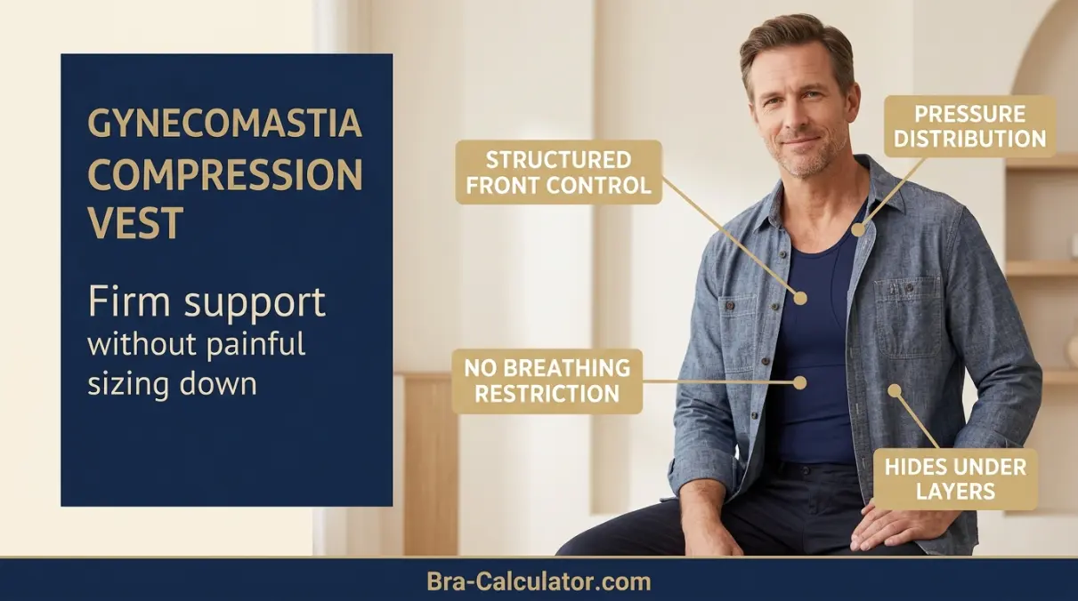 Men’s compression shirt for gynecomastia daily discreet support