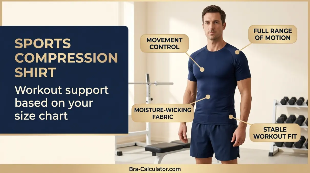 Men’s sports compression shirt chest support for gynecomastia sizing