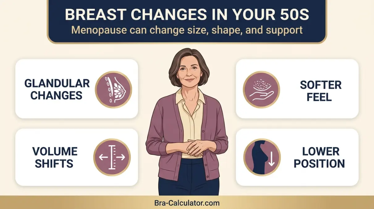 Normal breast size changes in the 50s including hormones weight and life stage factors