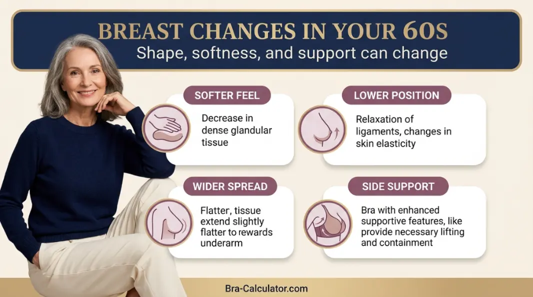 Normal breast size changes for the 60s including hormones growth and life stage factors