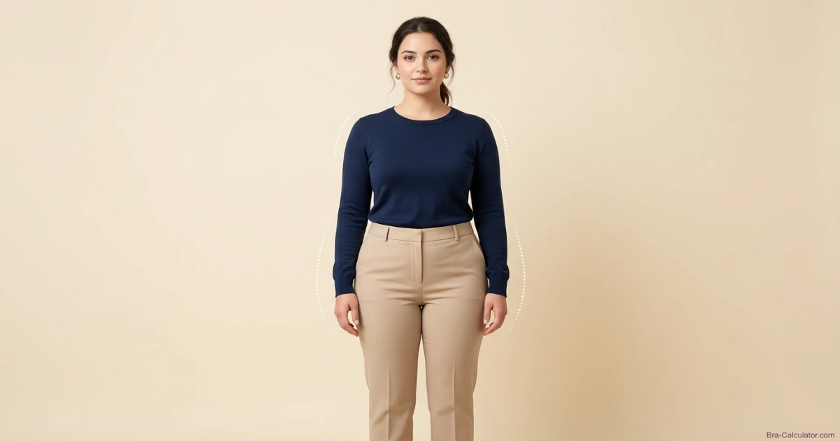 Pear body shape illustration — wider hips, defined waist, narrower shoulders