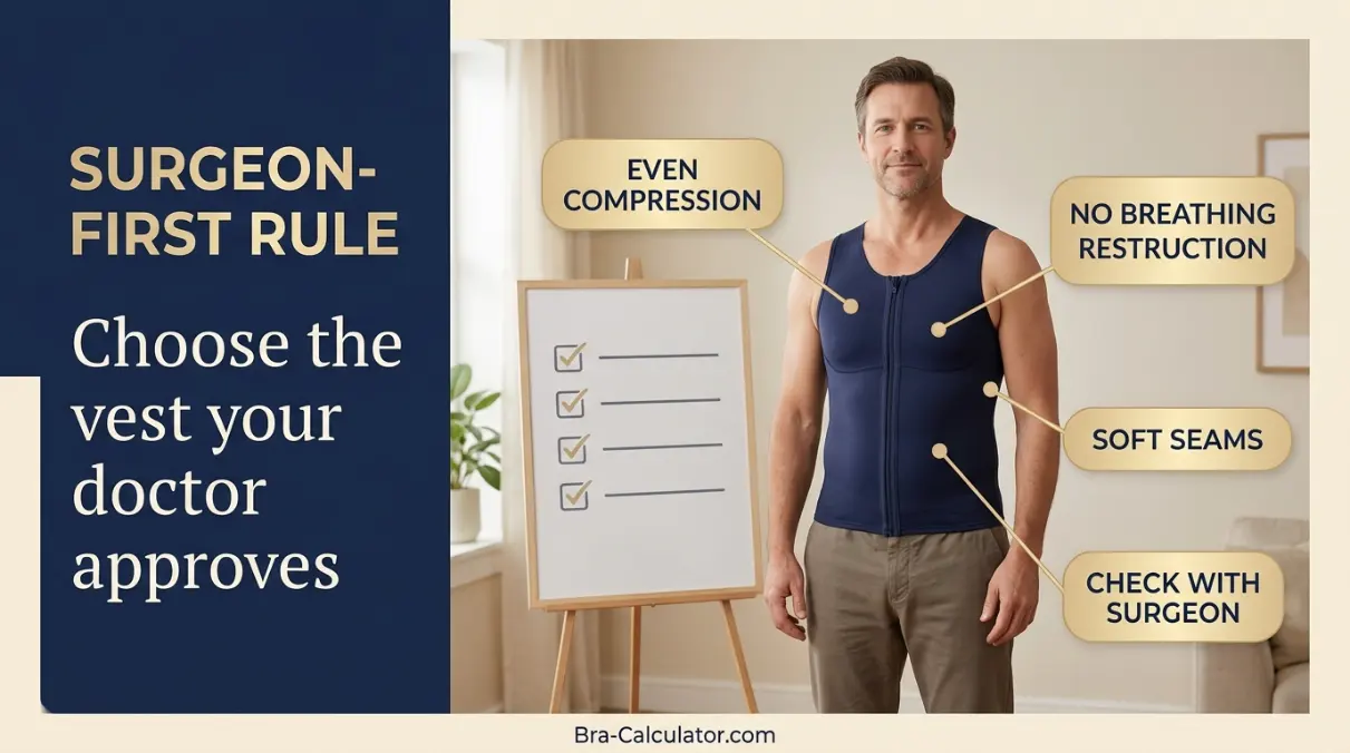 Post surgery gynecomastia compression vest buyer guide with surgeon first recovery support