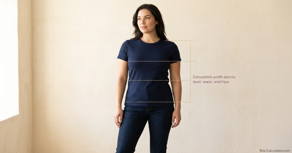 Rectangle body shape — similar bust, waist and hip measurements