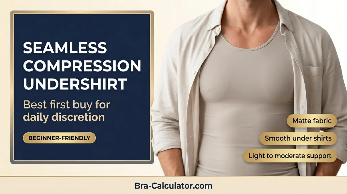 Seamless compression undershirt for men buying first gynecomastia support garment