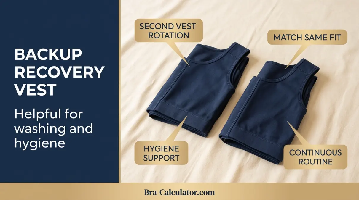 Second backup gynecomastia recovery compression vest for washing and hygiene
