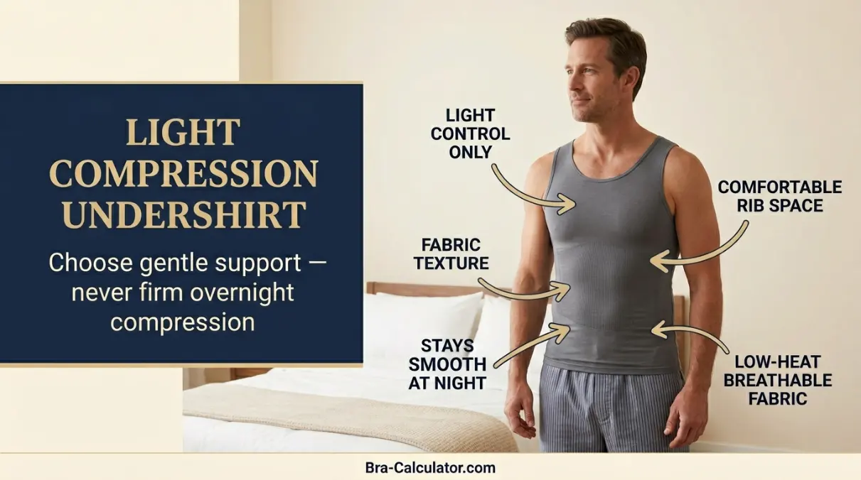 Soft sleep support top for gynecomastia nighttime comfort
