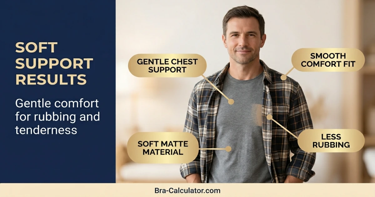 Soft support top for gynecomastia comfort results and tenderness relief