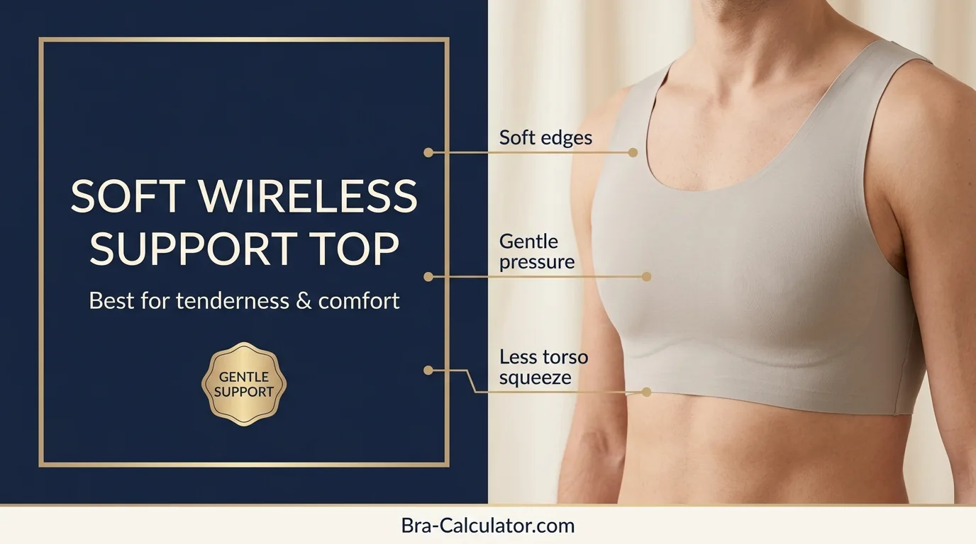Soft wireless support top for gynecomastia tenderness buying guide