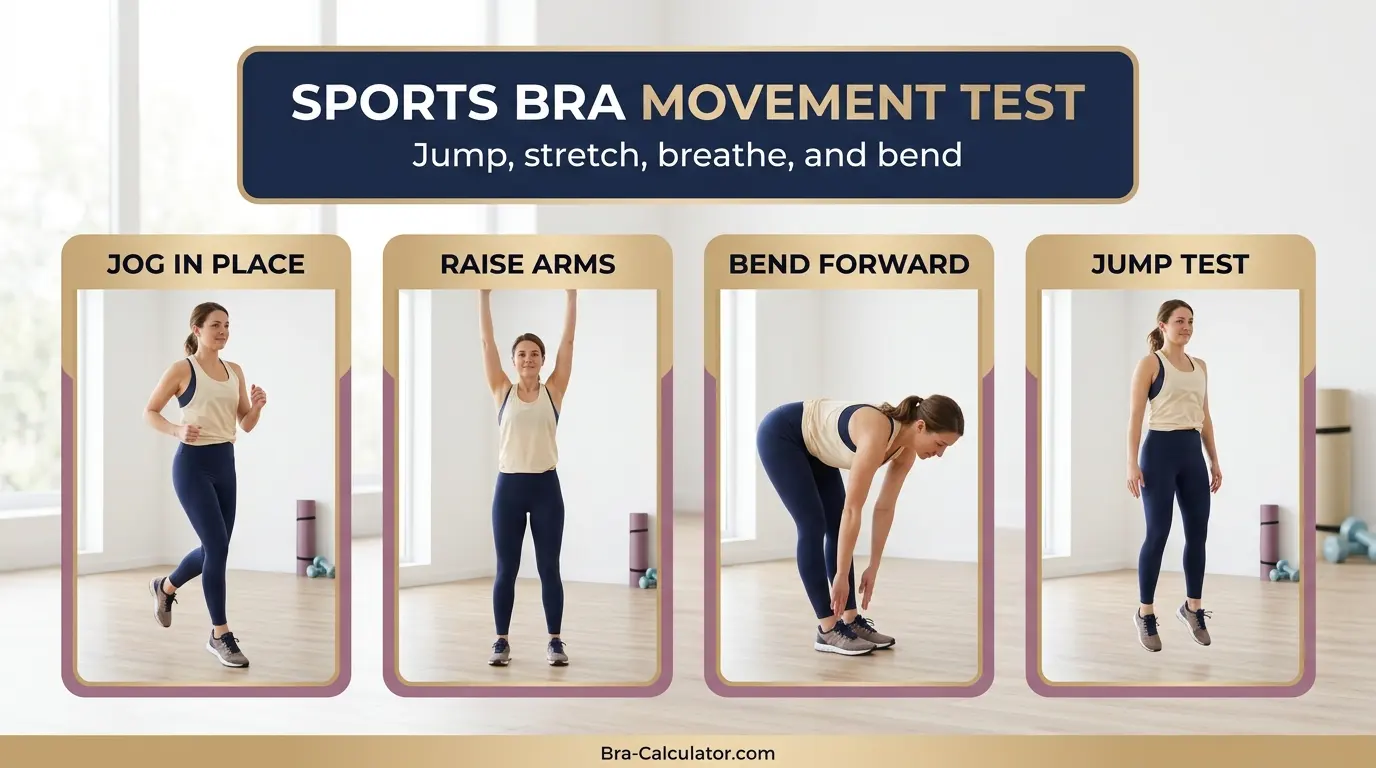 how to choose sports bra movement test for jumping running stretching and lifting