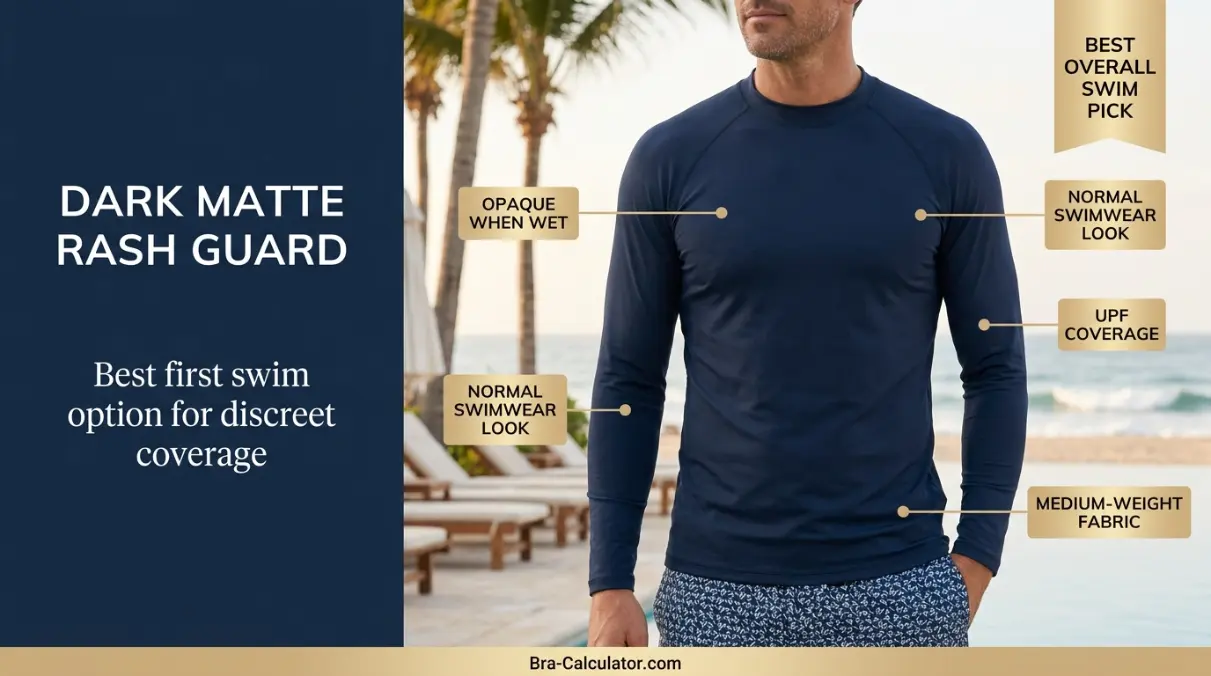 Swim compression top for gynecomastia waterproof chest support