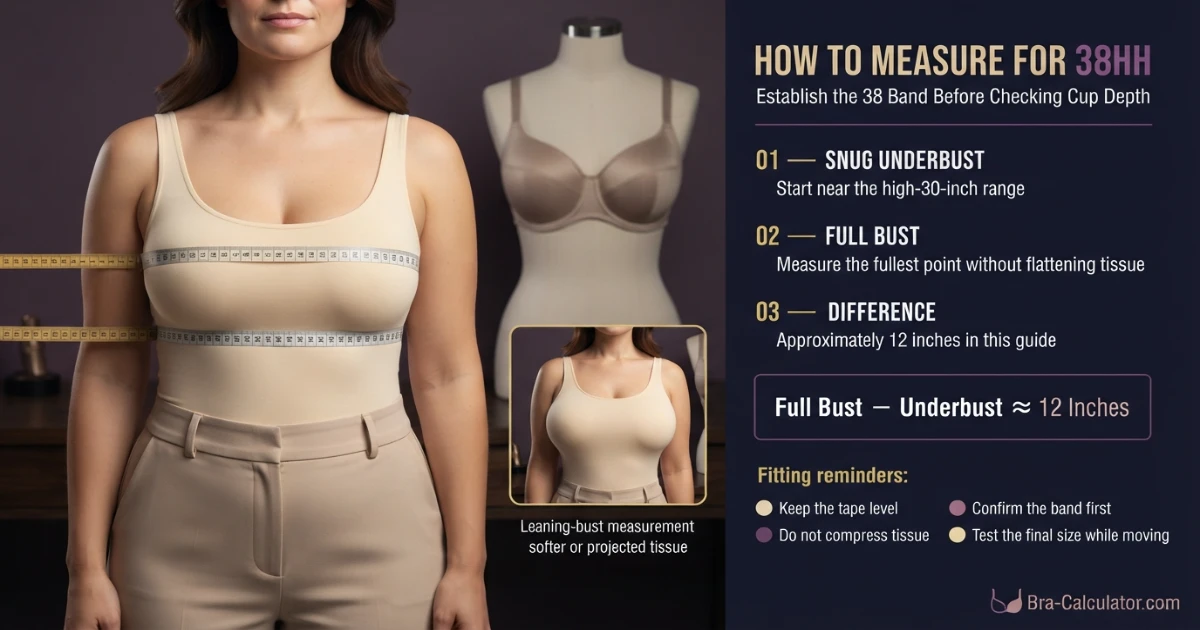 38HH measurement logic with underbust full bust and cup difference explained