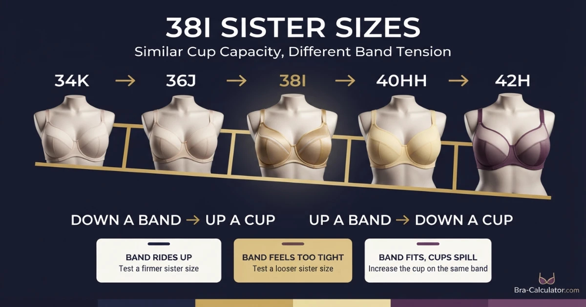 38I sister size ladder showing nearby equivalent bra sizes