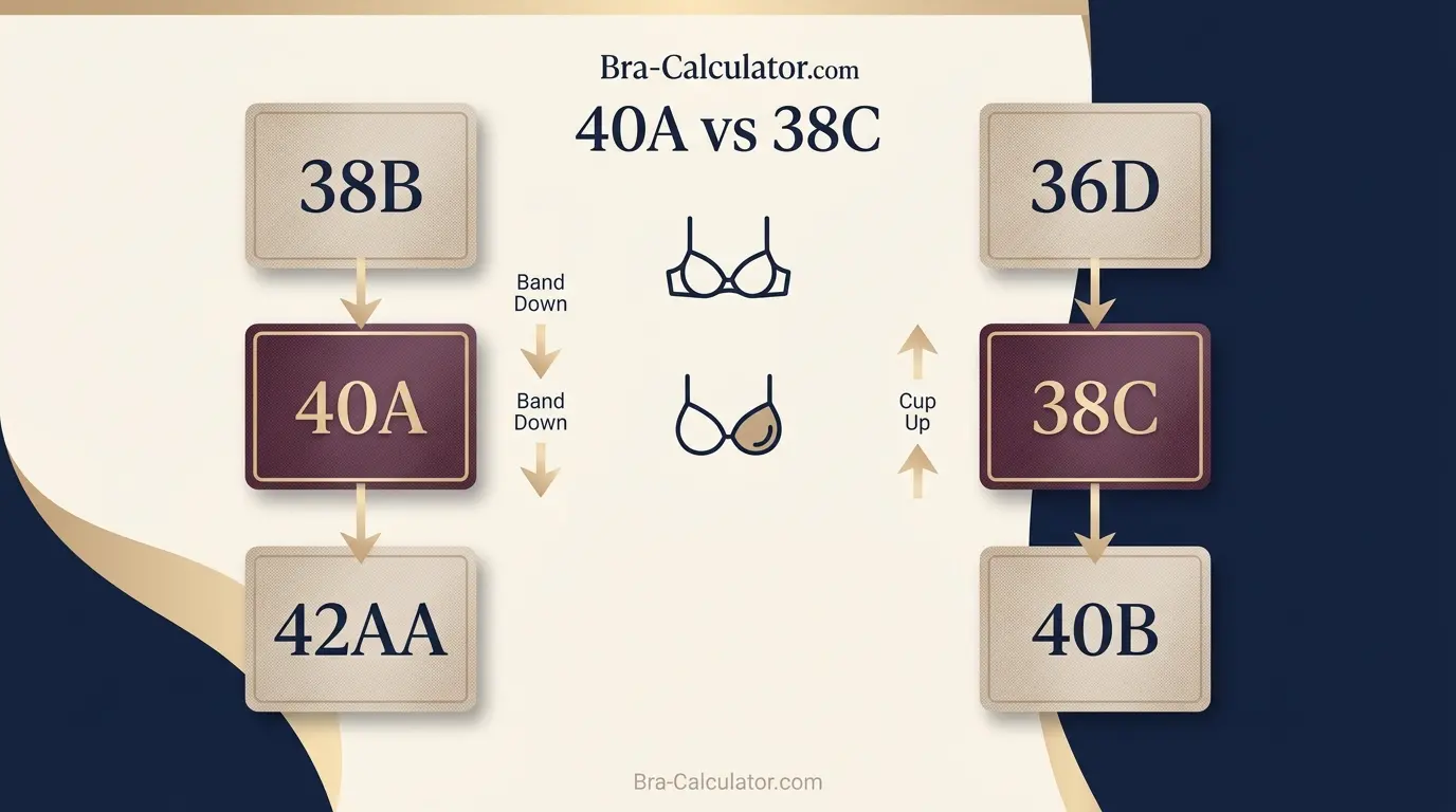 40A vs 38C sister size alternatives diagram