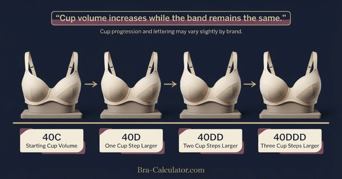 40C to 40DDD cup volume progression on the same 40 band