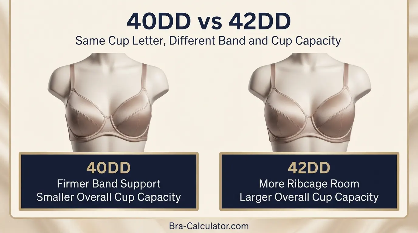 40DD vs 42DD comparison hero graphic with premium navy and gold styling