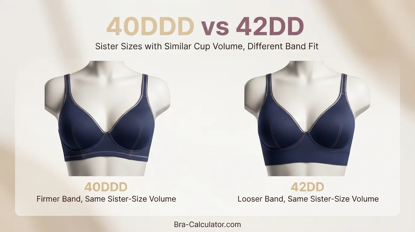 40DDD vs 42DD comparison hero graphic with premium navy and gold styling