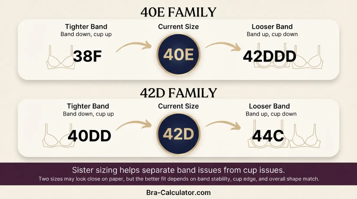 40E vs 42D sister size alternatives diagram