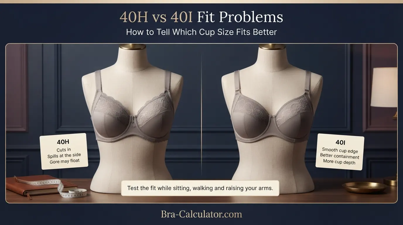 40H vs 40I fit problem diagram showing band riding up gaping spillage and side tissue