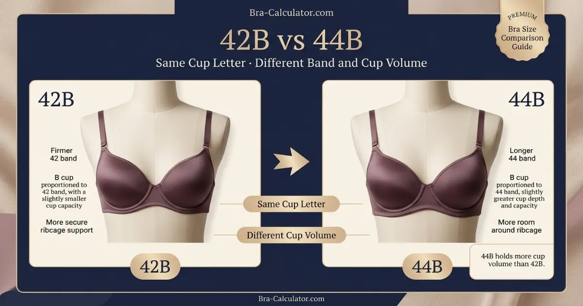 42B vs 44B comparison hero graphic with premium navy and gold styling