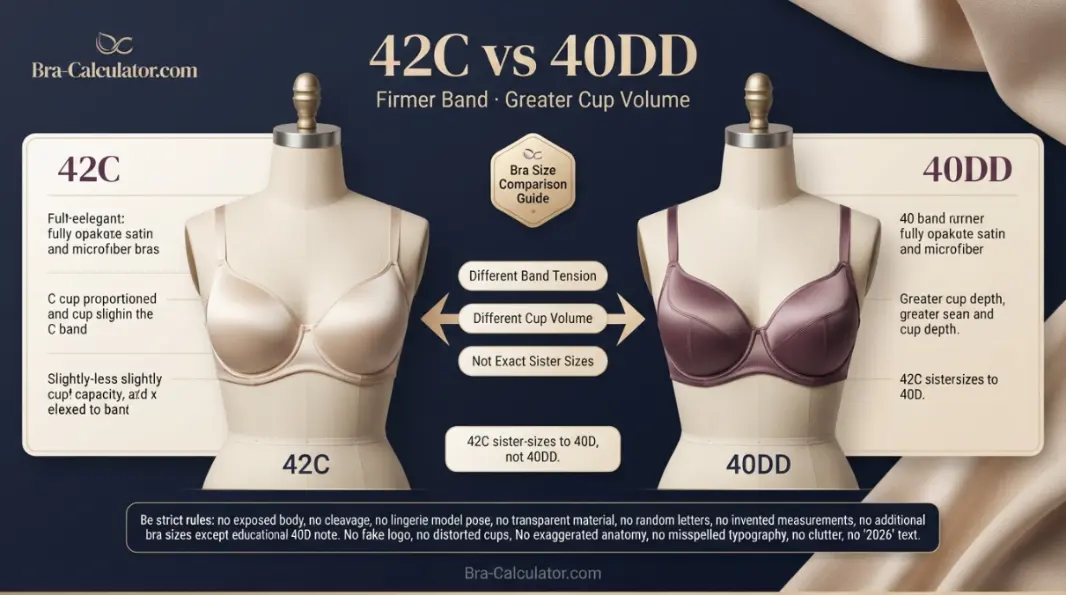 42C vs 40DD comparison hero graphic with premium navy and gold styling