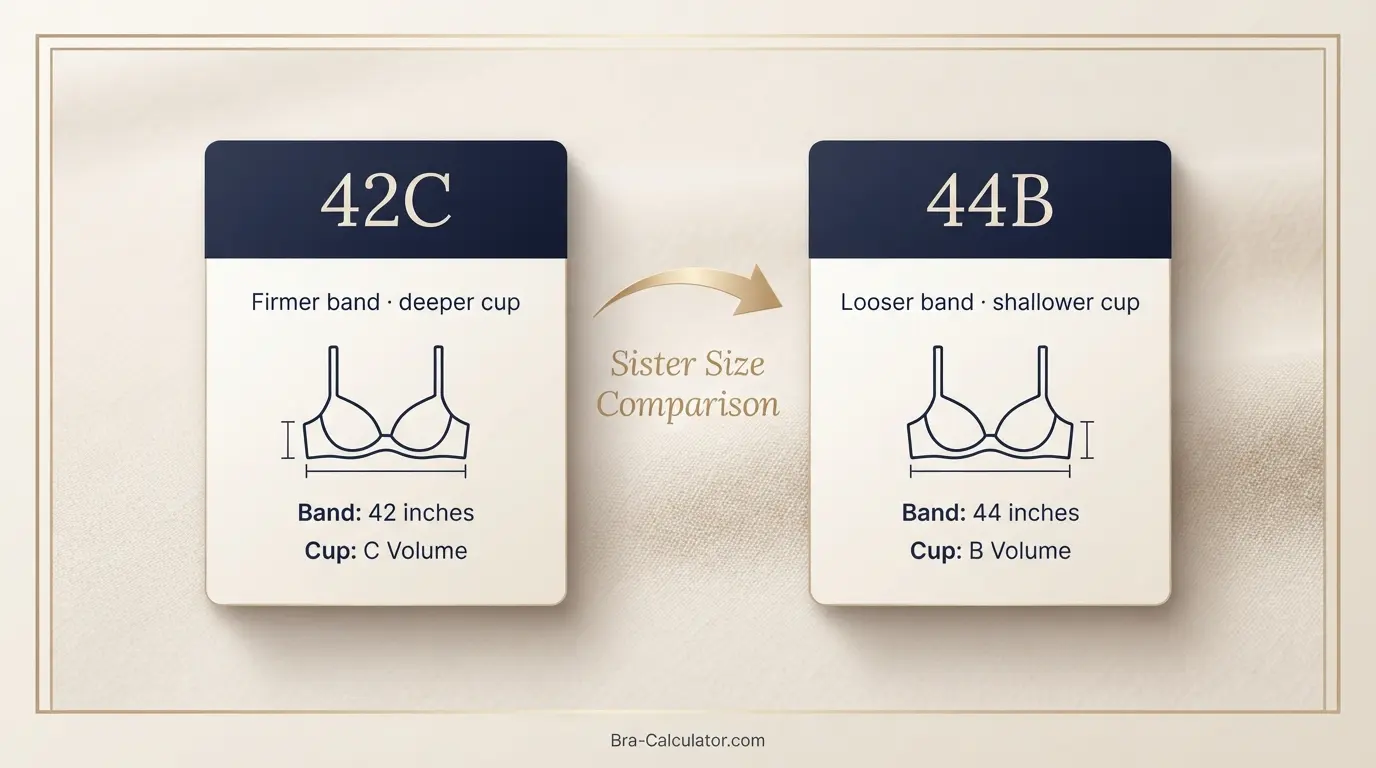 42C vs 44B comparison hero graphic with premium navy and gold styling