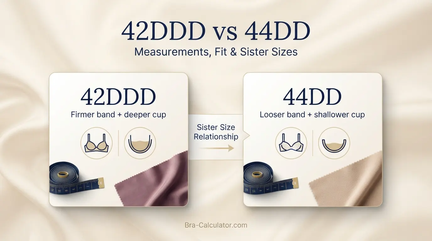 42DDD vs 44DD comparison hero graphic with premium navy and gold styling