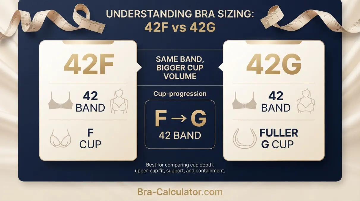 42F vs 42G measurement logic diagram showing band starting point and cup-volume comparison