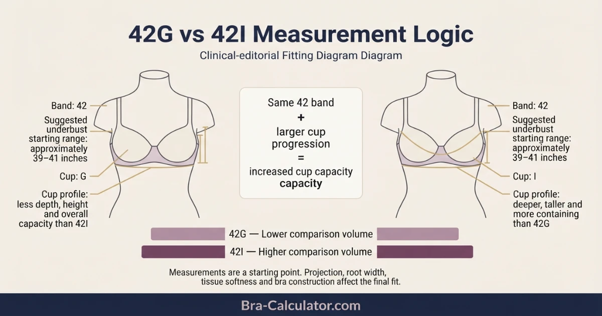 42G vs 42I measurement logic diagram showing band starting point and cup-volume comparison