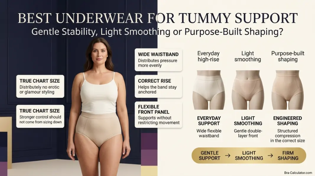 High-rise underwear and shaping briefs for comfortable tummy support