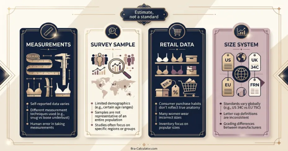 Methodology behind average bra size by country estimates