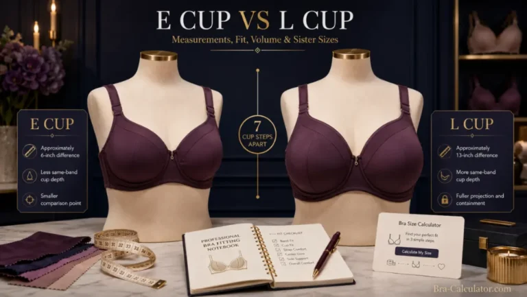 E Cup vs L Cup: Measurements, Fit, Volume & Sister Sizes 2026