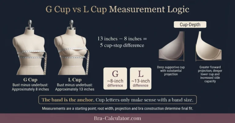 G Cup vs L Cup: Measurements, Fit, Volume & Sister Sizes