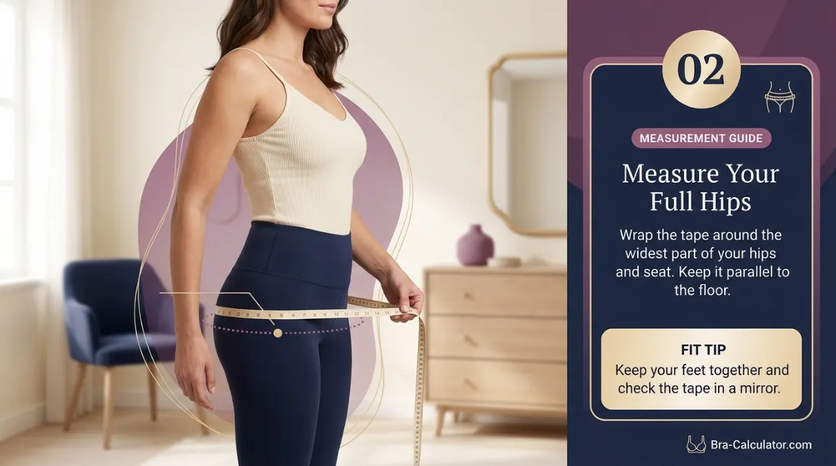 How to measure the fullest hip and seat for an underwear size calculation