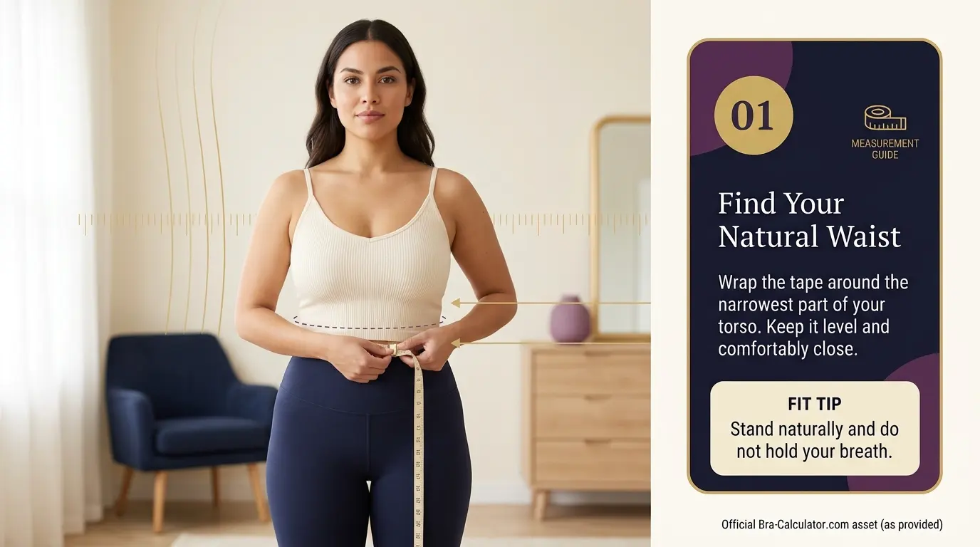 How to measure the natural waist for panty sizing with a soft tape held level